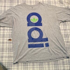 Adidas Gray T-Shirt with Blue Logo